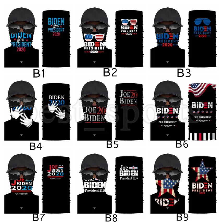 Trump Máscara Facial Máscara 2020 US Flag máscaras protetoras Ciclismo Magia Cachecol Bandana Turban Presidente Trump Biden Eleitorais CYZ2722 100pcs