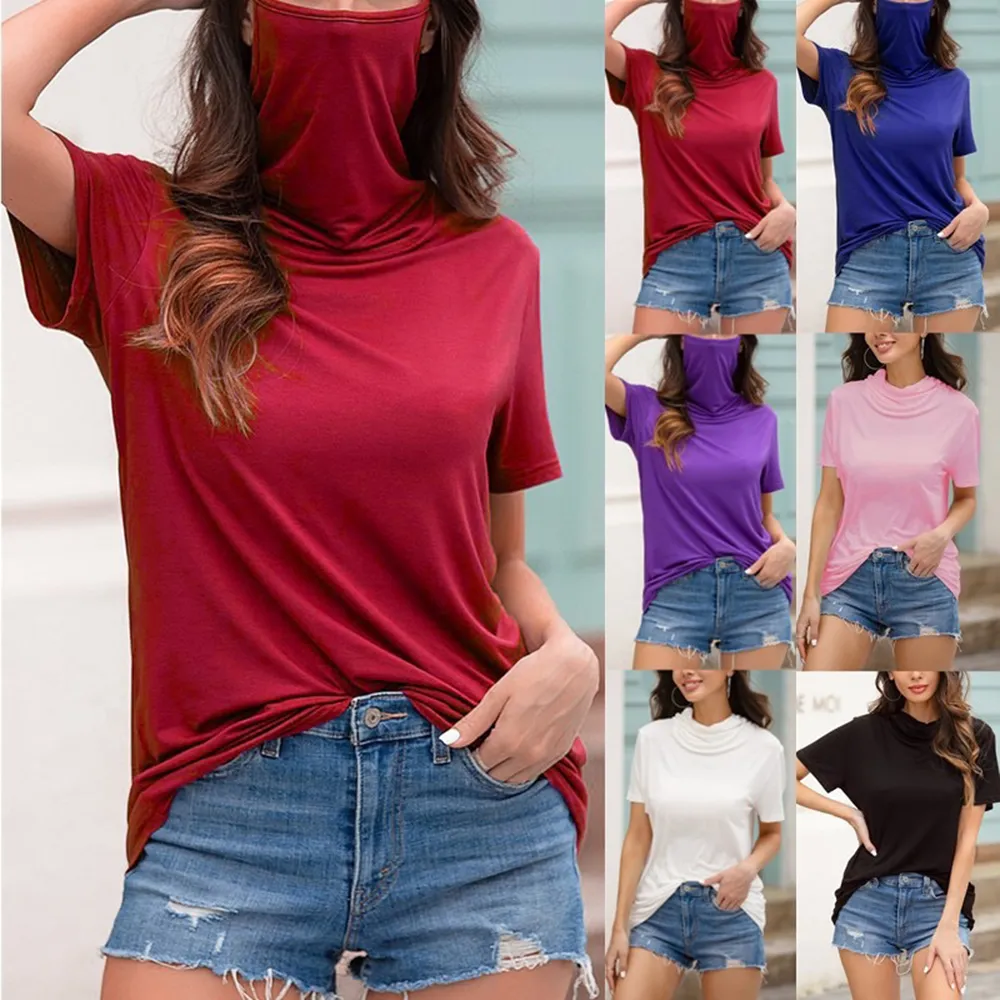 Summer Sun Protection T Shirt Women Anti UV Dust Proof Short Sleeve  T-shirts Lady Top Face Cover Outdoor Plus Size Shirts