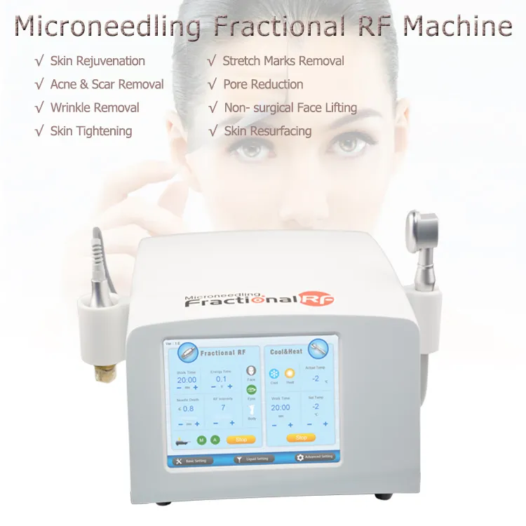 2 in 1 Microneedling Fractional RF machine Radio Frequency Face Wrinkle Remove Beauty Equipment Heat Cool Skin Care Machine