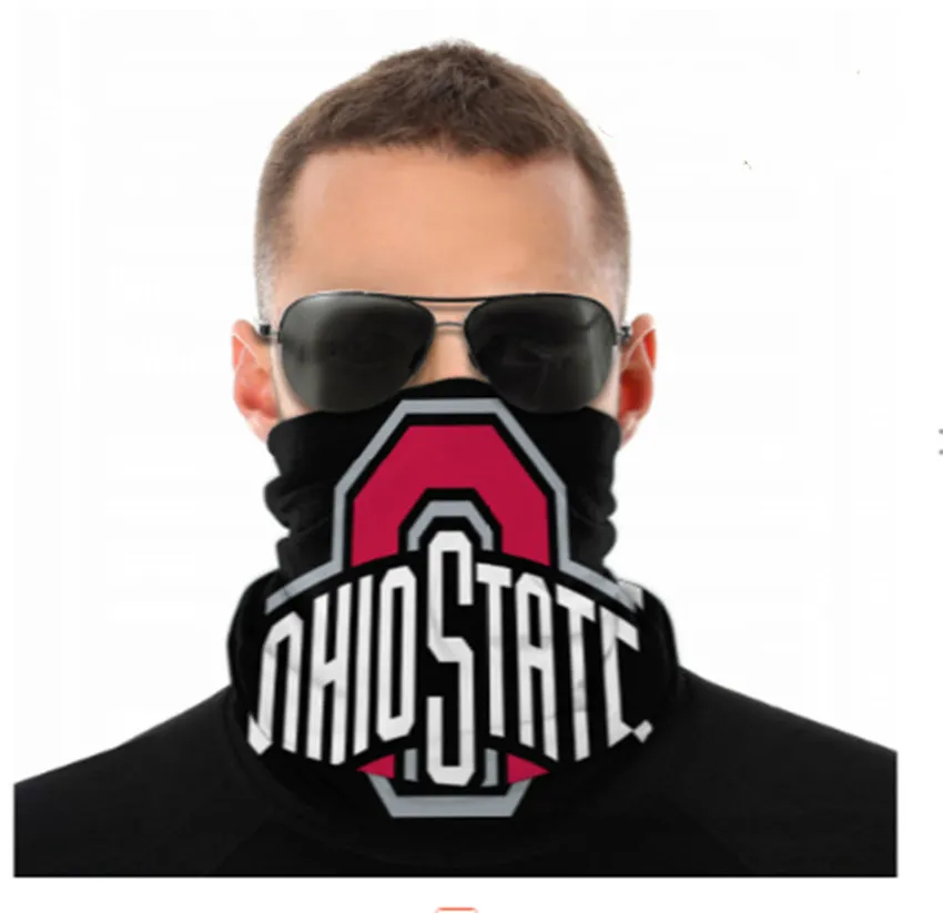 NCAA Ohio State Buckeyes Seamless Neck Gaiter Shield Scarf Bandana Face Masks UV Protection for Motorcycle Cycling Riding Running Headbands