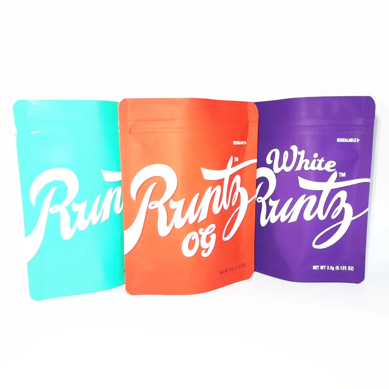 3 типа 3.5G Mylar Bags California SF Runtz OG White Runtz Apple Runtz Touch Skin Package Scipper Mylar Запах