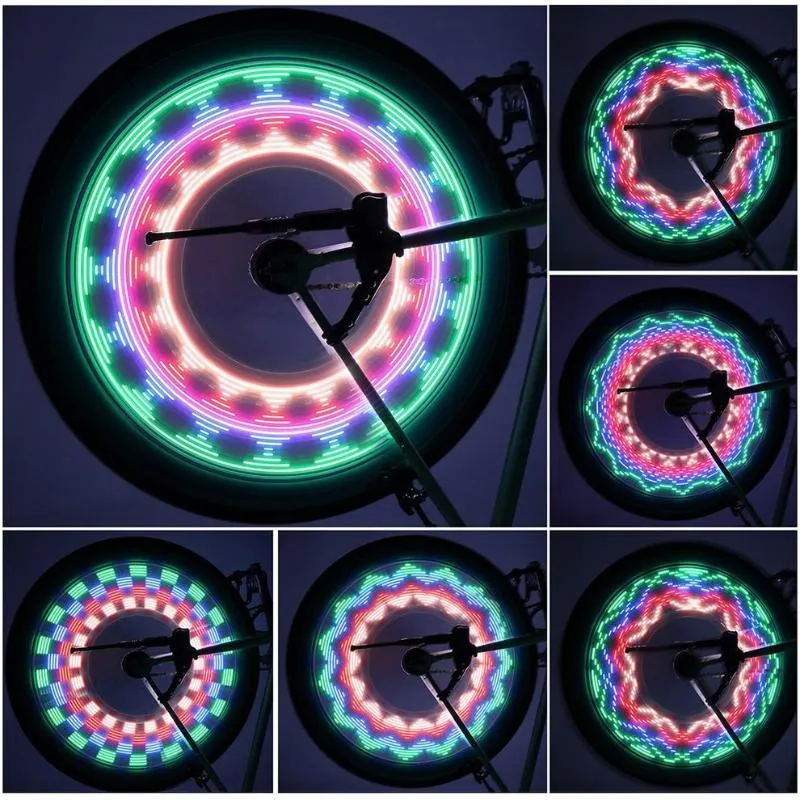 Portátil impermeável de 32 LED de bicicleta andar de bicicleta falou Luzes Reflective Rim Luz para Tiro Ciclismo Acessórios Roda