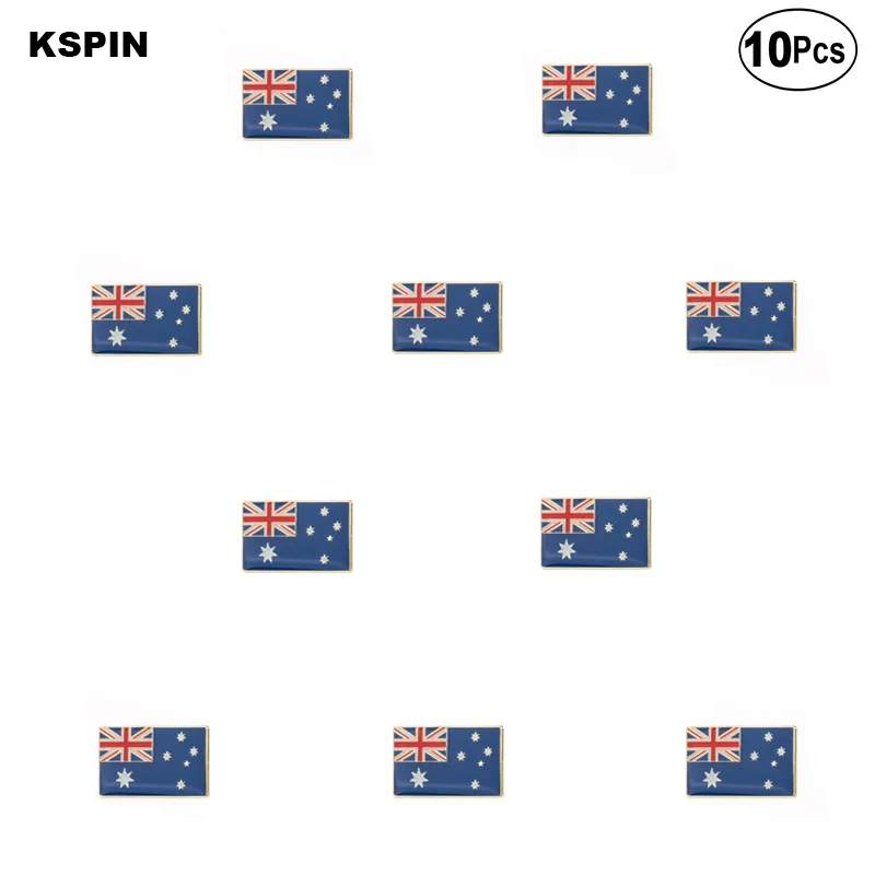 أستراليا العلم دبابيس طية صدر السترة دبوس العلم شارة بروش دبابيس شارات 10PCS الكثير