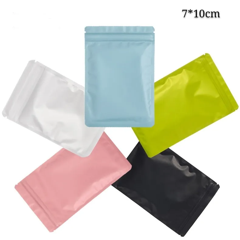 7 * 10 cm Decorações Embalagens domésticas Mylar Zip Bloqueio sacos 100 pcs auto zíper colorido saco de armazenamento de alumínio foil