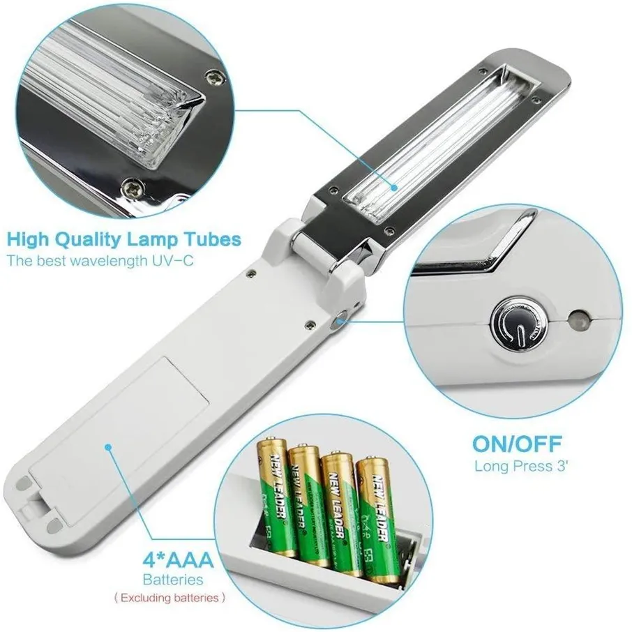 UVC Lampada sterilizzante portatile asta per bastone cura personale Luce da viaggio a catodo freddo UV bloomveg-2