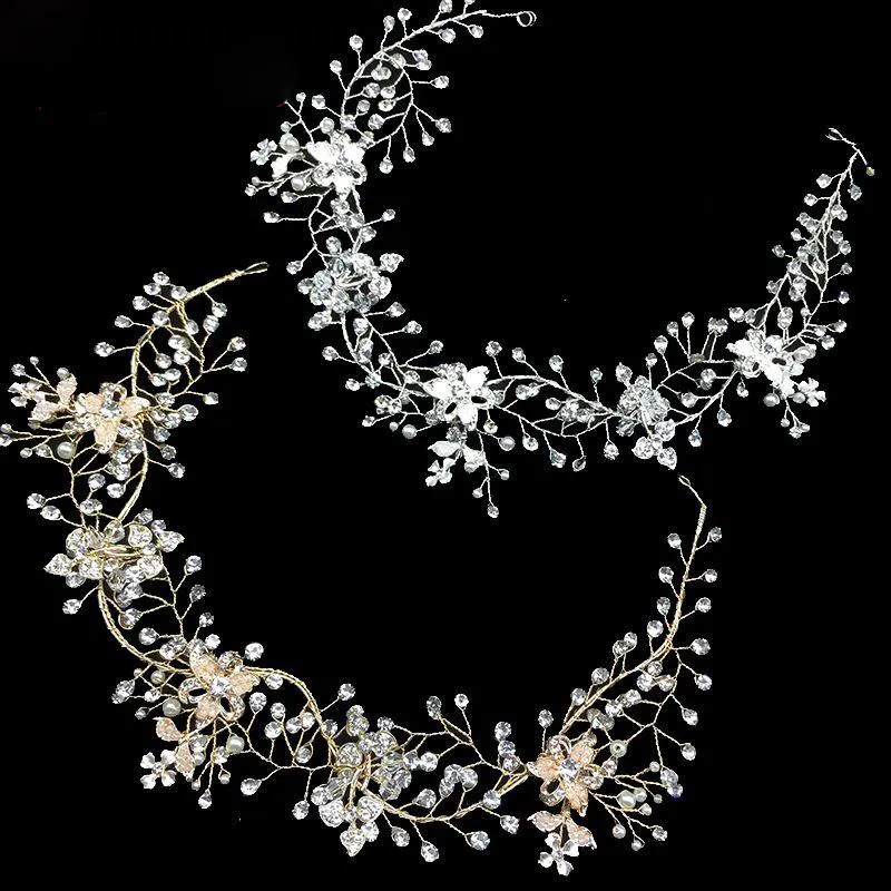 Delicate Pearl Rhinestone Bruid Hoofdband Haarvine Handgemaakte Bruids Bruiloft Haar stuk Accessoires Sieraden Drop Shipping