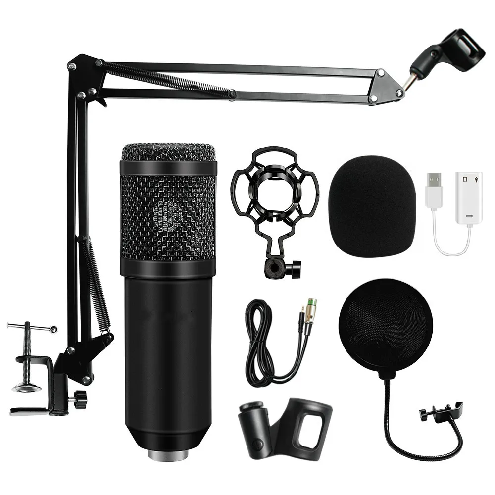 Profesjonalny mikrofon pojemnościowy bm 800 3.5Mm przewodowy mikrofon do karaoke BM800 mikrofon do nagrywania do komputera Karaoke KTV