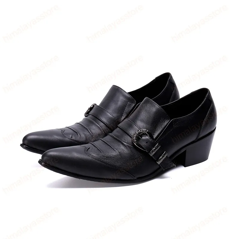 Мужской натуральная кожа Формальные партии обувь Твердые Simplicity Мужская обувь Британский Стиль Пряжка Мужчины мода обувь
