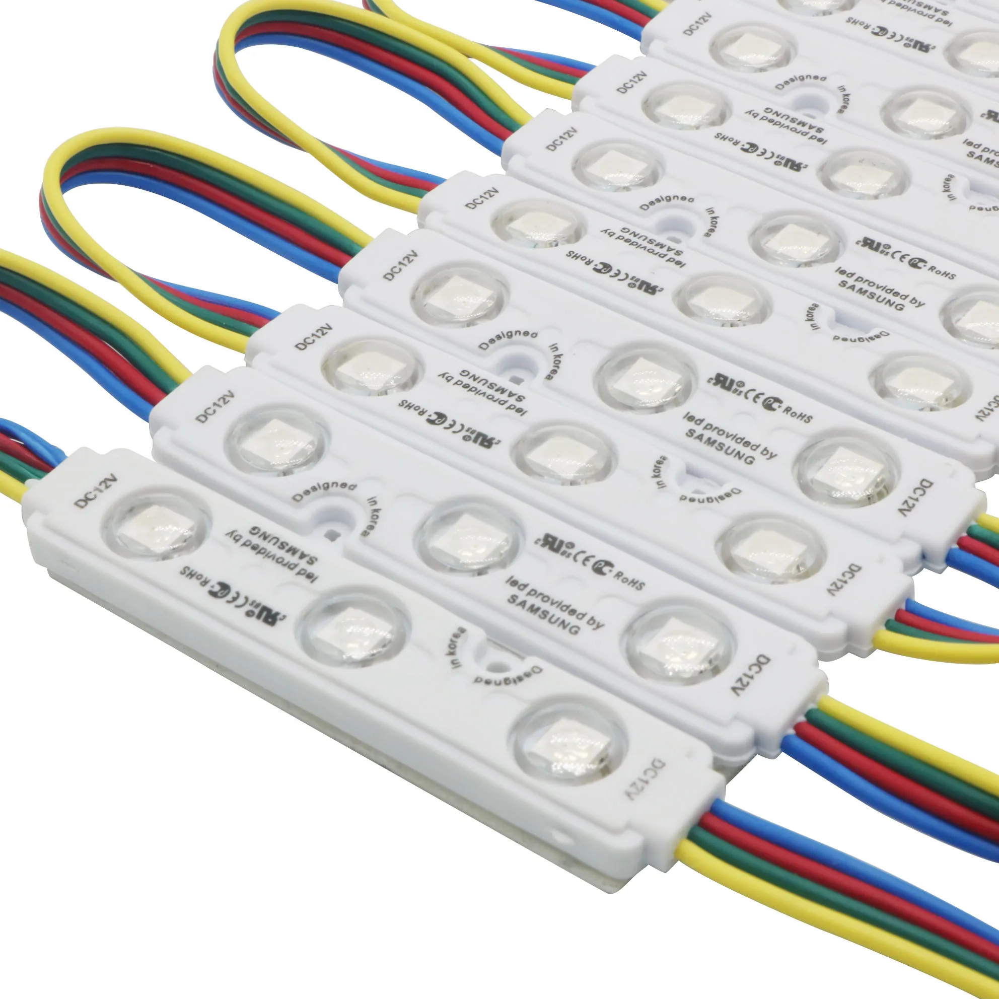 DC12V 5050 3LEDs Светодиодный модуль 5050 RGB LED свет Injection объектива модуль RGB IP67 Водонепроницаемый Реклама 45LM супер яркий