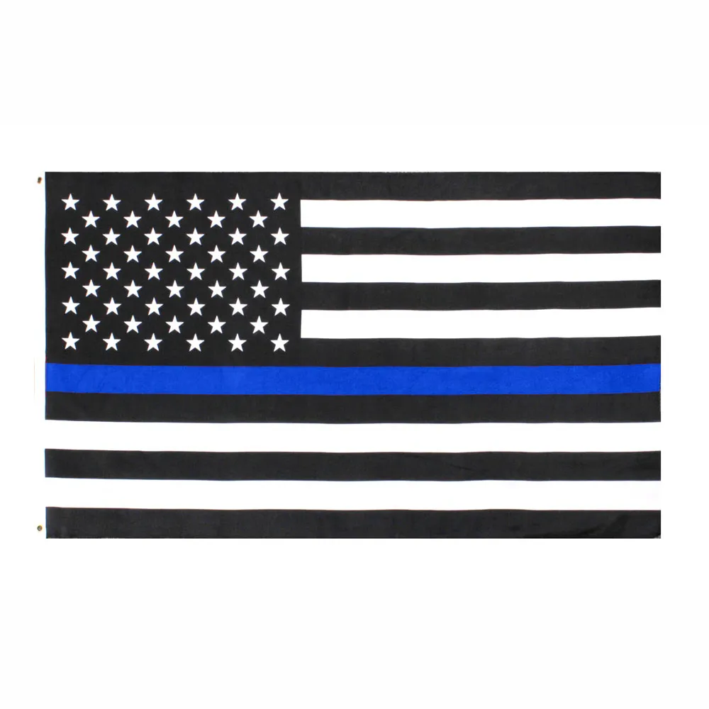 Direkter Fabrikgroßhandel 3x5Fts 90cmx150cm Strafverfolgungsbeamte USA US-amerikanische Polizei dünne blaue Linie Flagge DWB1088