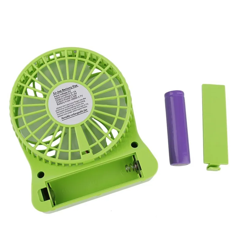 Portable Desk Fan LED Light Fan 5W utomhus USB -fläkt utan 18650 batteri