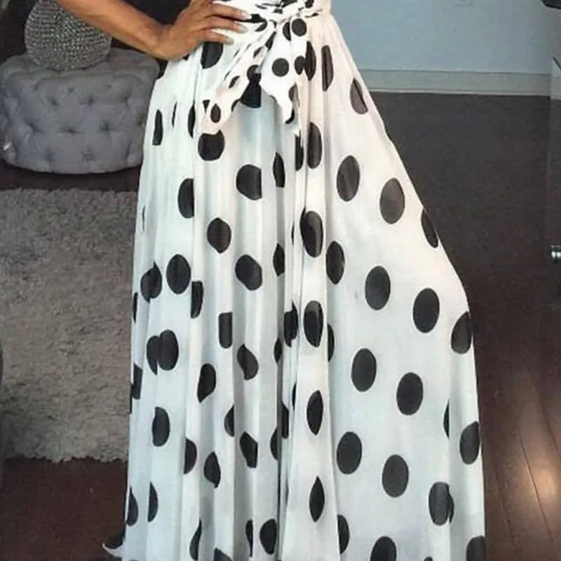 open lace back dress Yvonne Maxi Dress Polka Dot  VRG GRL