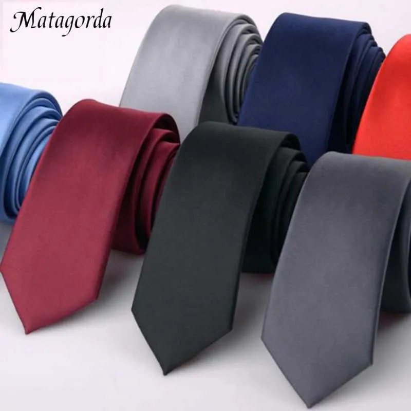 Luxury 1200 Needles 6cm Solid Color Skinny Tie Man Formal Dress ACC Silk Tie Wedding Business Necktie Black Red Slim Gravata