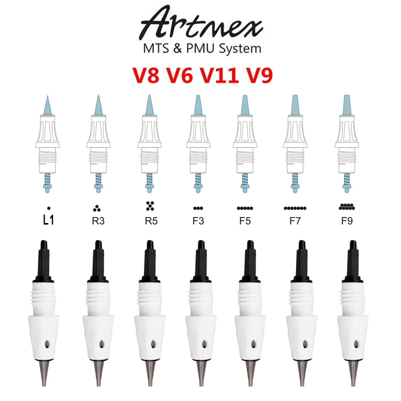 Cartucho de microagujas para Artmex V8 V6 V11 V9 máquina de tatuaje de maquillaje permanente Derma pen Dr Pen MTS PMU cuidado de la piel