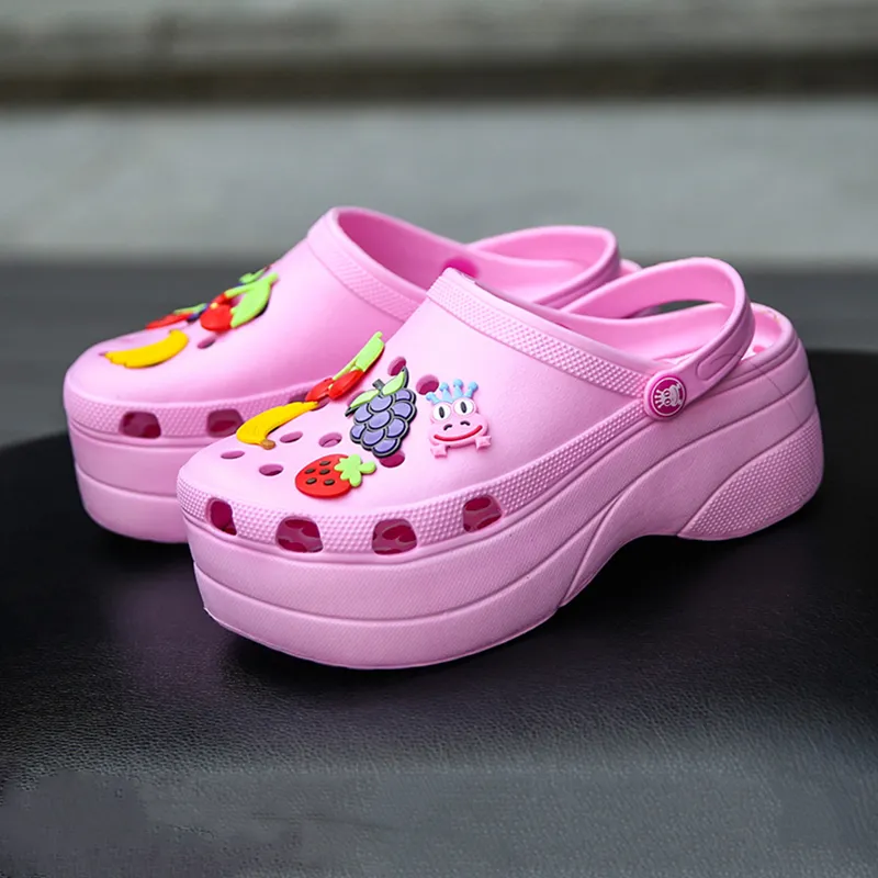 Pulomies Summer Women Slippers Platform Clogs في الهواء الطلق حديقة أحذية البليار