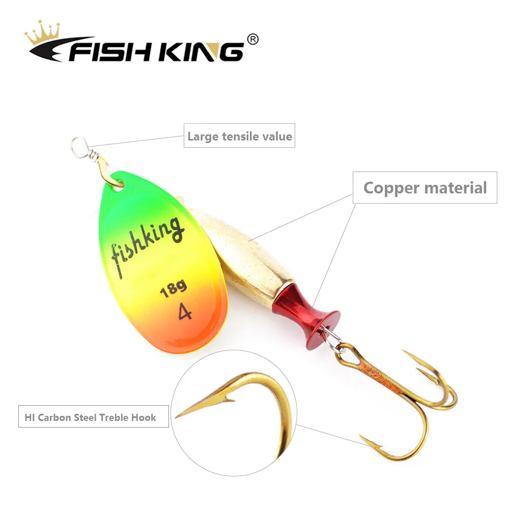 FISH KING 18g 24g Long Cast Deep Running Spinners Bait Fishing Lure  Artificial Hard Baits Metal Pike Lures Fishing Tackle T191311L From 39,34 €