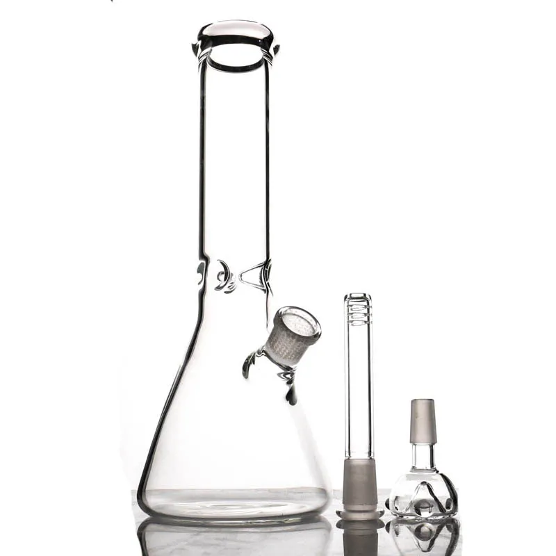 Hookahs 10,5 "Beaker Glass Bong Ice-Catches Tubos de água de material grosso para fumar com downstem e tigela