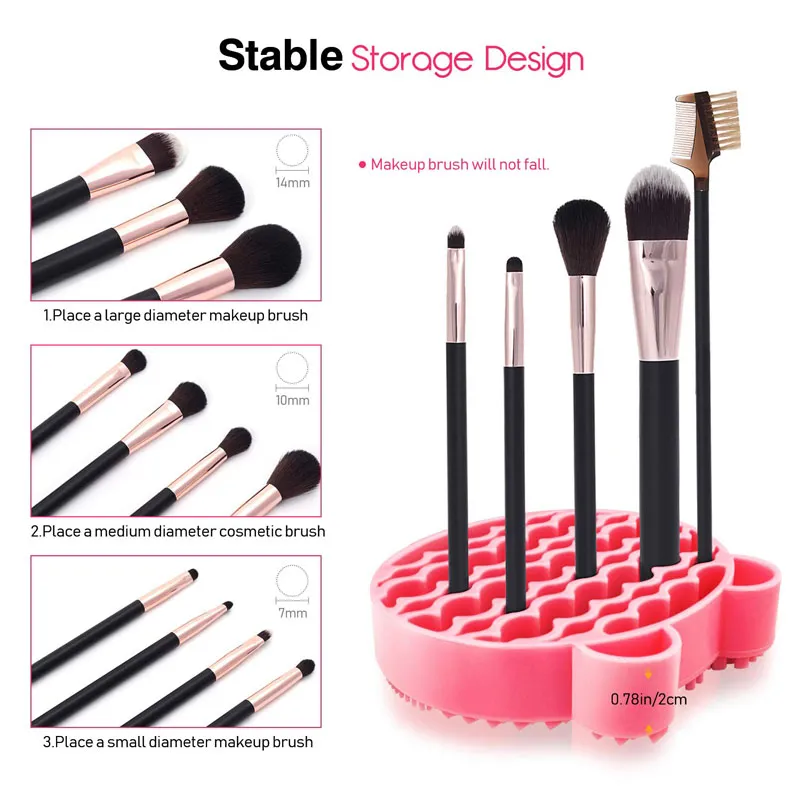Silicone Travel Makeup Brush Set Cleaner Mat With Drying Rack And Holder  Efficient Cosmetic Brush Dryer Pad For Cleaning And Removing Brushes From  Top_liyun, $2.73