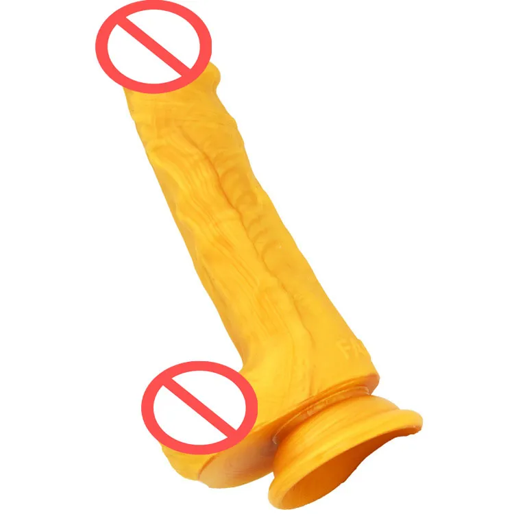 Gold Silicone Dildo With Suction Cup Realistic... From Secretgirls, $35.54 