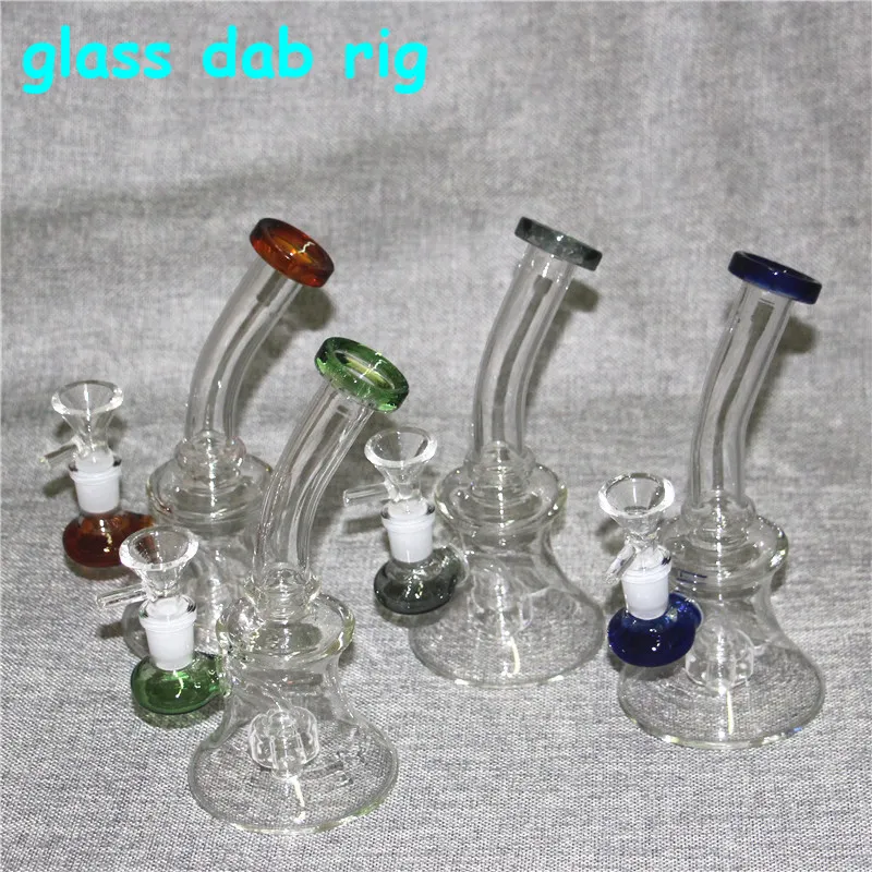 Fajki szklane zlewki DAB RIG BONG MINI Rura wodna Grube platformy wiertnicze Wosk palenie rajki rury bulgotania z kwarcowym banger