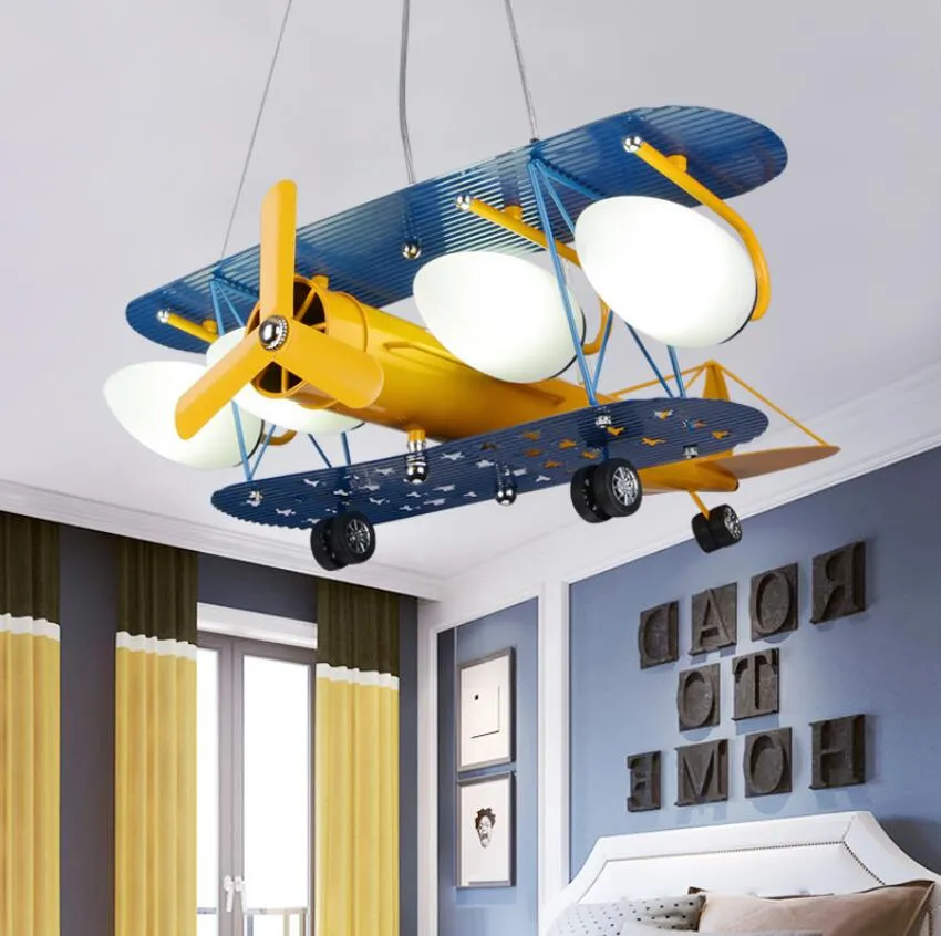 LED düzlem çocuk avize sade, modern Amerikan çocuğun odası yatak odası çalışma yaratıcı karikatür lambaları