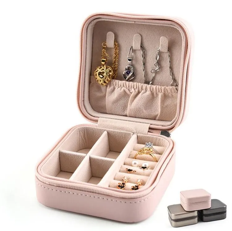 Box di stoccaggio dei monili portatili Lady Girls Jewelry Box Box Organizzatore Mini custodia dei gioielli di viaggio per anelli per orecchini per collana