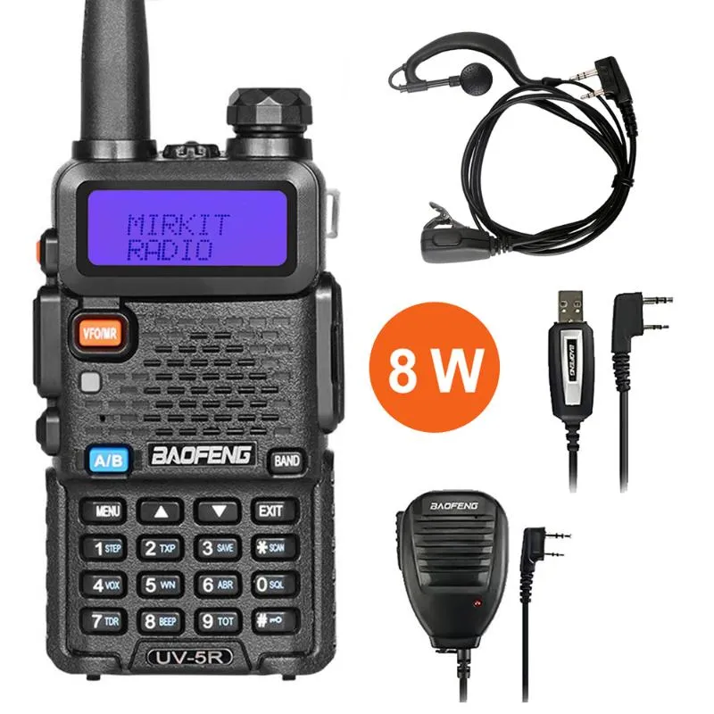 Baofeng UV5R 8W a elevata Potente bidirezionale Walkie Talkie Radio CB Ham Radio portatile 10 km lungo raggio UV5R 8 Watt di caccia