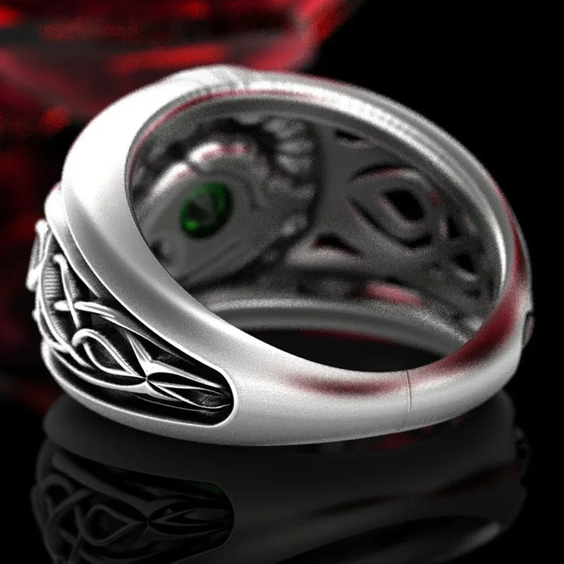 Sterling Silver Viking Wolf Ring - Argentum Arcana Artisan Jewelry