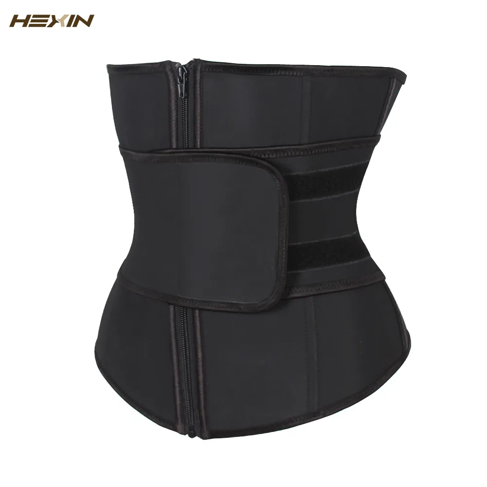 Hexin abdominal bälte hög kompression dragkedja plus storlek latex midja cincher corset underbust kropp fajas svett midja tränare t200824