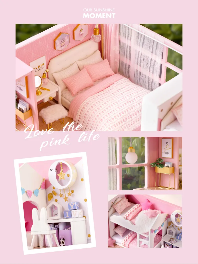 DIY Puppenhaus Möbel Traum Engel Miniatur Puppenhaus Spielzeug Für Kinder  Nette Familien Haus Casinha De Boneca Lol Haus Y200317 Von 45,52 €