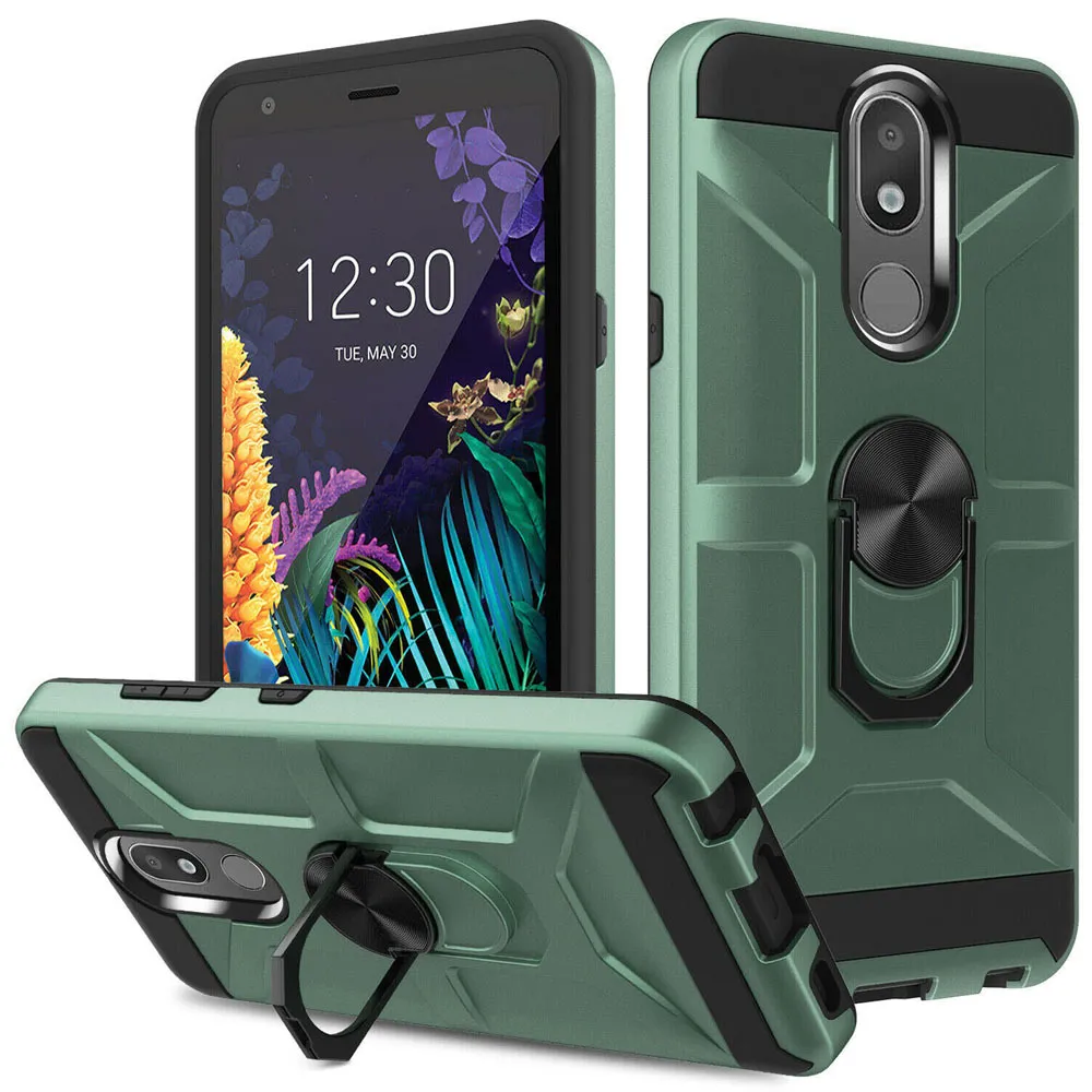 Coque de téléphone magnétique Kickstand pour LG Aristo 4 Plus Escape Plus Cases Bague pour Journey LTE K30 2019 Coque Hybrid Armor Phone Cover