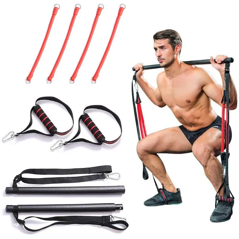 Portable Pilates Bar Resistance Band Yoga Pilates Stick Home Gym Yoga Oefening Fitness Bar met trainingskit voor trainingsapparatuur