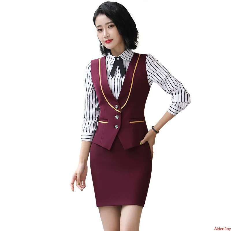 Two Piece Dress Formal Work Wear Uniform Styles Professional Spring