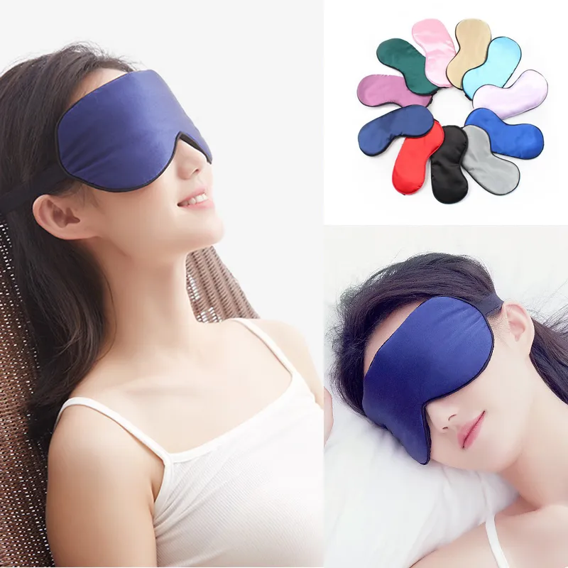 1pcs Augen-Abdeckung Silk Schlaf-Augen-Schablonen-Schlafen Gepolsterte Shade Flecken Eyemask Blindfolds Frauen Männer Reisen Relax Rest683