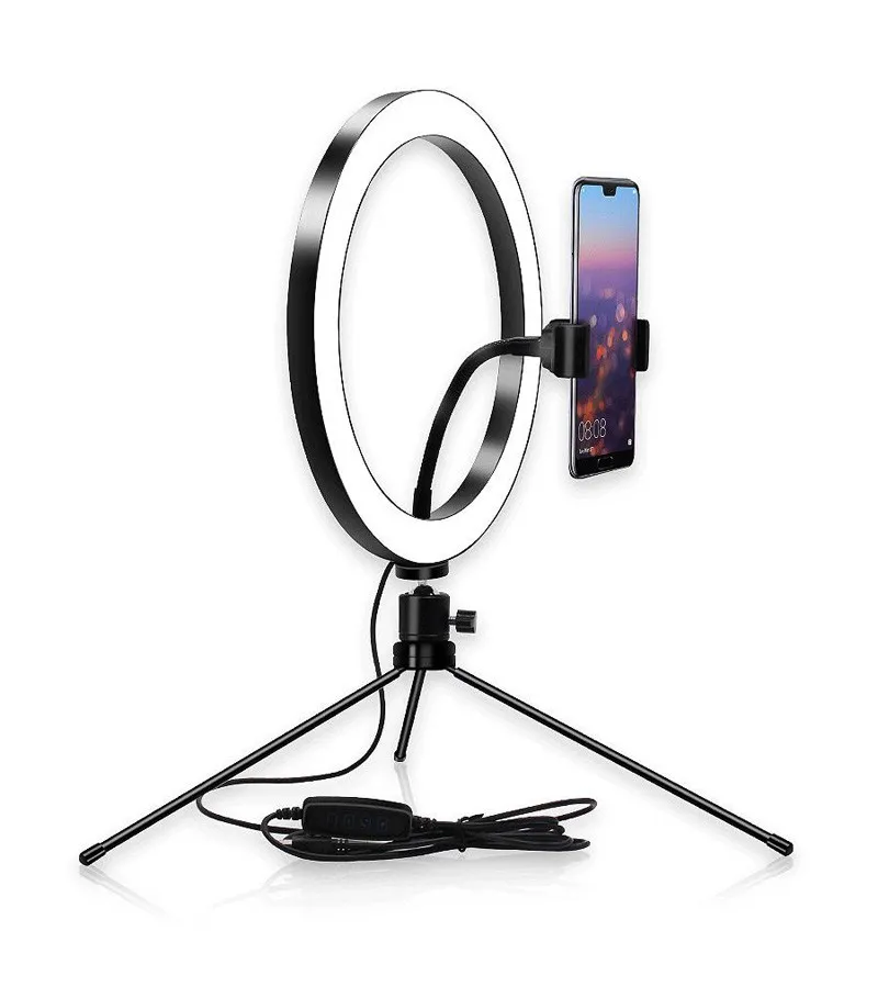 Fotografie Ring Light Kit: 8 "20cm Buiten 3500K-6500 LED Schoonheid Vullamp Stand voor Camera, Smartphone, YouTube, Self-Portrait Shoot