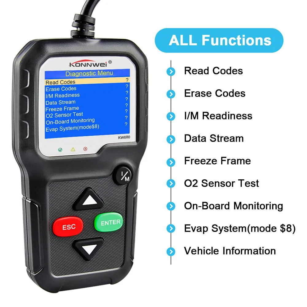 Obd Diagnostic Device Lecteur de code de panne de voiture Scanner de code  d'erreur de véhicule Lecteur de code d'erreur de véhicule