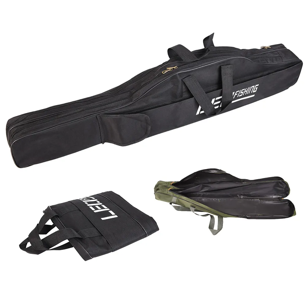Portable Foldable Fishing Rod Bags Bag Carrier With 2 Layers