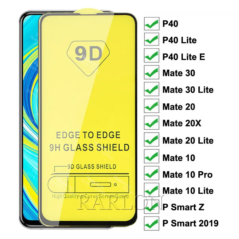 غلاف كامل جديد TemePered Glass 20d 9D واقي الشاشة لـ iPhone 13 Pro Max Huawei Mate 30 Lite P40 P20 PR0 P Smart Z Plus Y5 Y6 Y7 Y9 Y6P Y7P