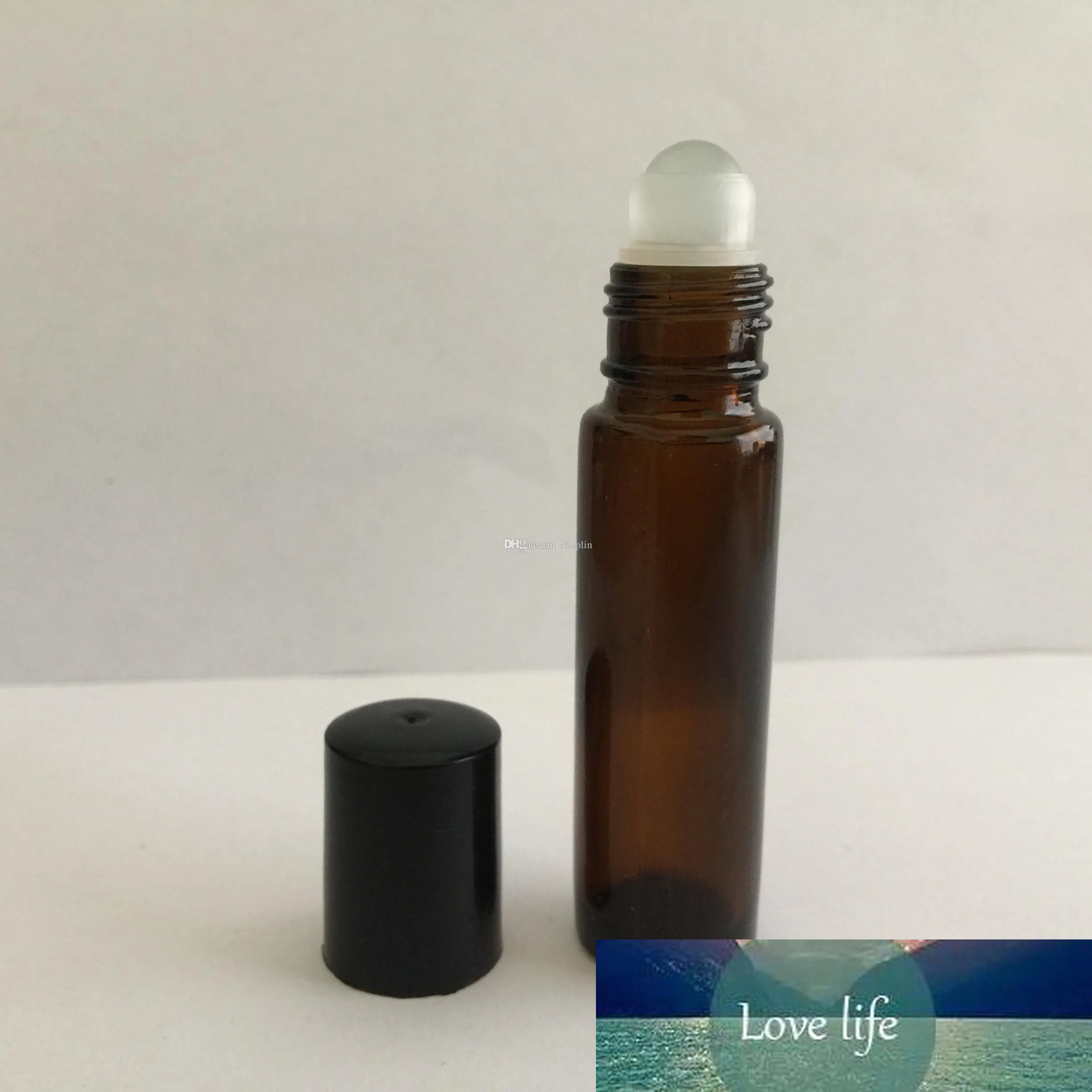 Refillable Essential Oil Butelka Rolkowa Bursztynowa 10 ml 1 / 3oz Brown Puste szklane butelek Perfumy z szklaną kulką