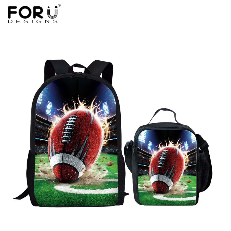 New-3D Американского Foot Ball Студенты сумка обед Женщина Cooler Lunch Box для подростков мальчиков Термального мешок