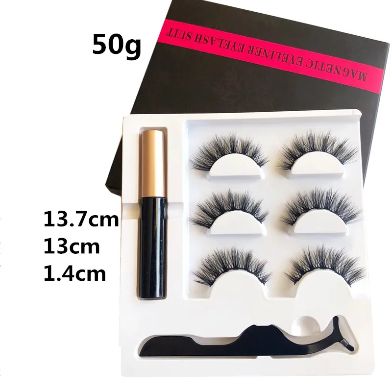 30 Set 5 Magnet Eyelash Magnetic Liquid Eyeliner Magretic Faux Coiffures Tweezer Sets étanches durables
