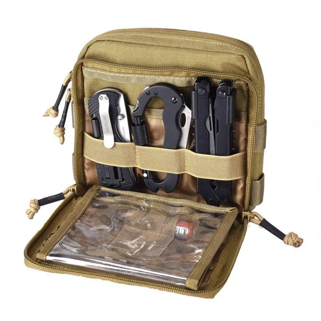 Tasca tattica per utilità mappa Admin Pouch EDC Tool Molle Bag Organizer per sistema Molle - Tan CX200822