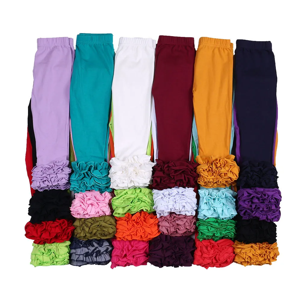 MX200811 Toddler Girls Cotton Ruffle Leggings  ... 