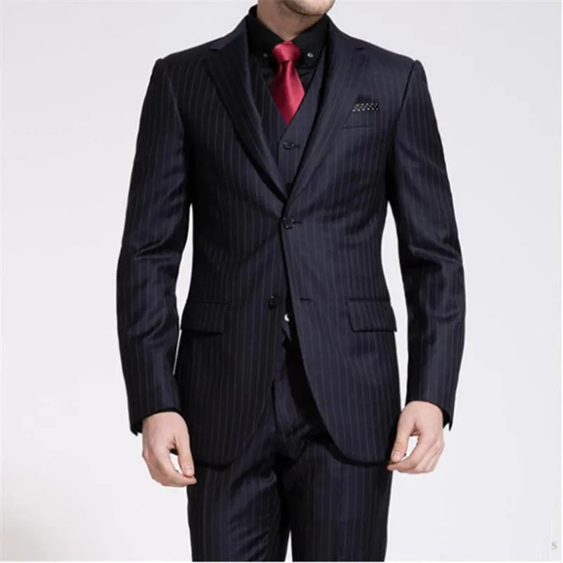 Economize muito em Terno Preto Do Casamento Dos Homens Ternos Elegantes  Para Homens: Terno Listrado Preto Fino, Ternos Pretos Para Casamentos,