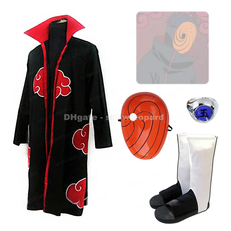 Naruto Tobi Obito Uchiha Cosplay Sistema Entero Akatsuki Capa