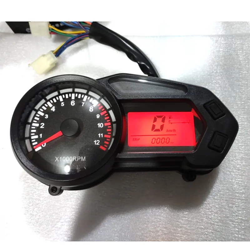 Velocímetro da motocicleta LCD 12000 rpm Digital velocímetro odómetro tacômetro Medidor Universal Para ATV Quad Moto 7 Cores