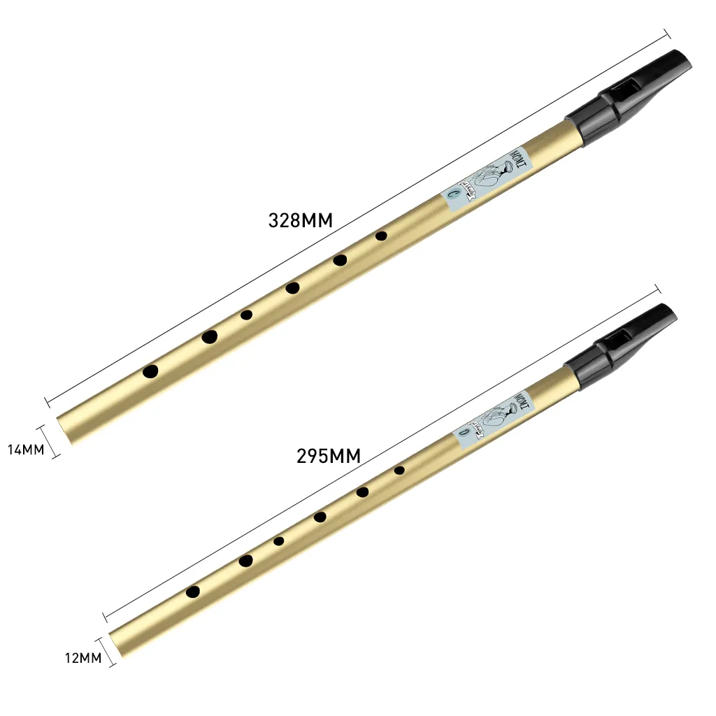 NAOMI Brass Irish Whistle Flûte Traversière Haute C / D Clé Irlande Tin Flute Penny Whistle 6