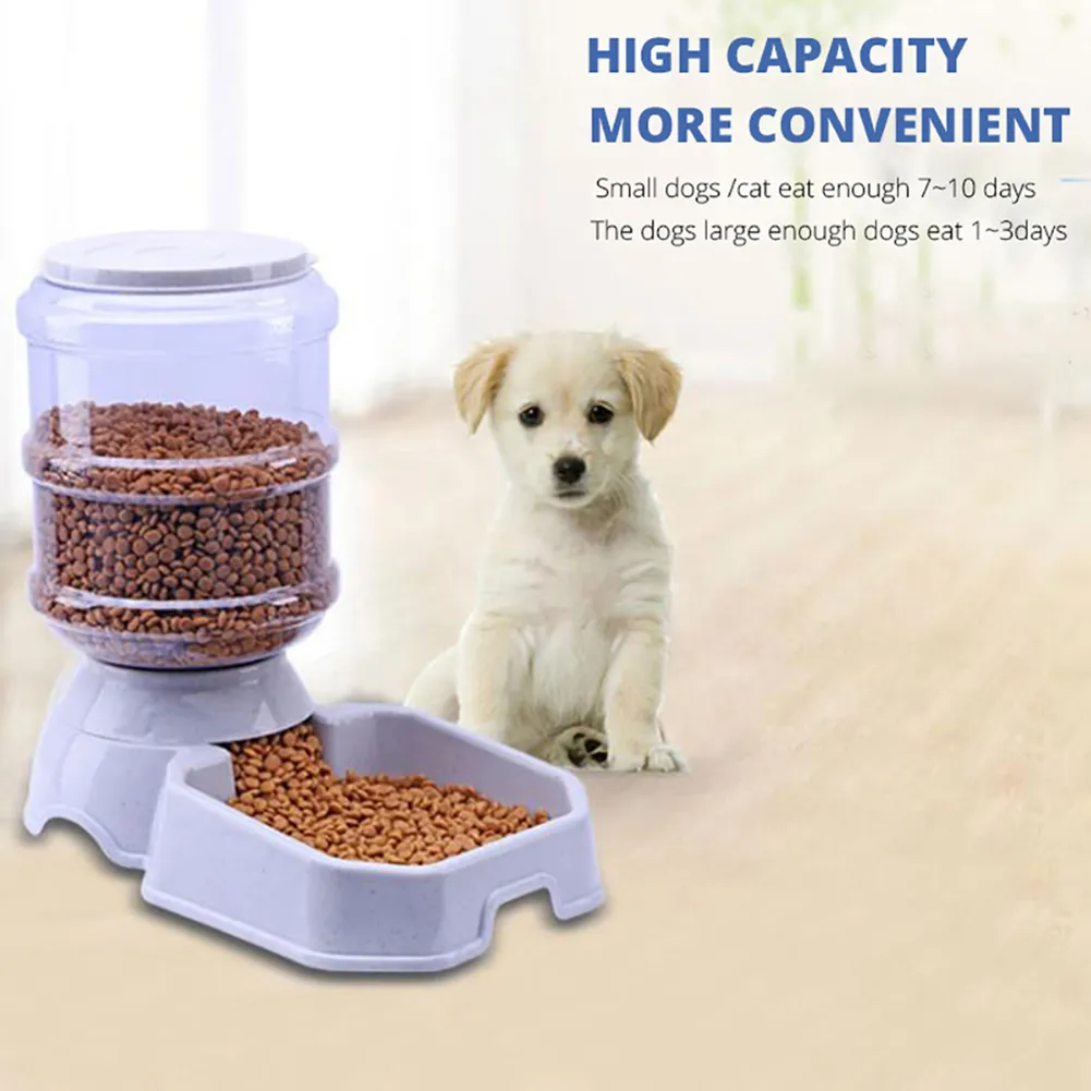 1 st 3 8l Automatisk husdjursmatare Dog Cat Drinking Bowl Stor kapacitet Vatten Mathållare PET Supply Set Y200917323H