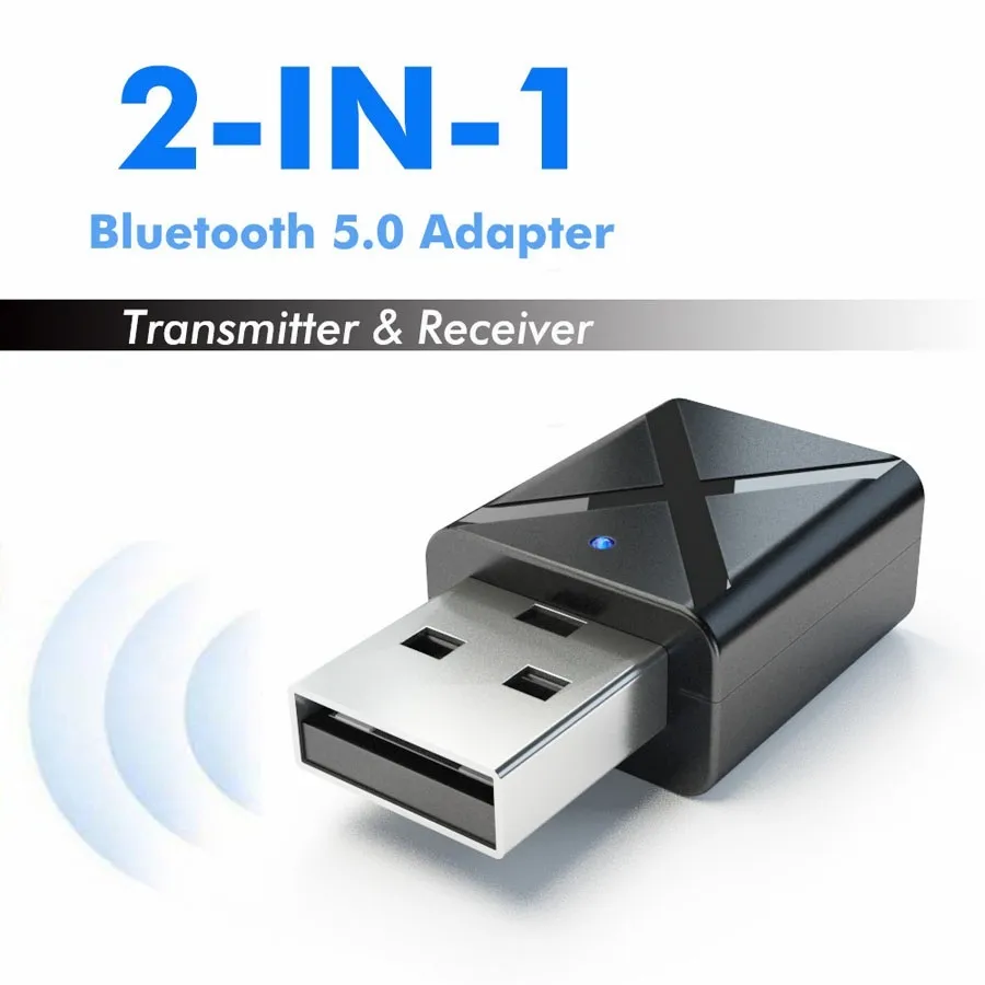 Audio Bluetooth Trasmettitori Ricevitore 2 in 1 Bluetooth V5.0 Adattatore Wireless Mini 3.5mm AUX Audio Per TV Car Kit PC KN320