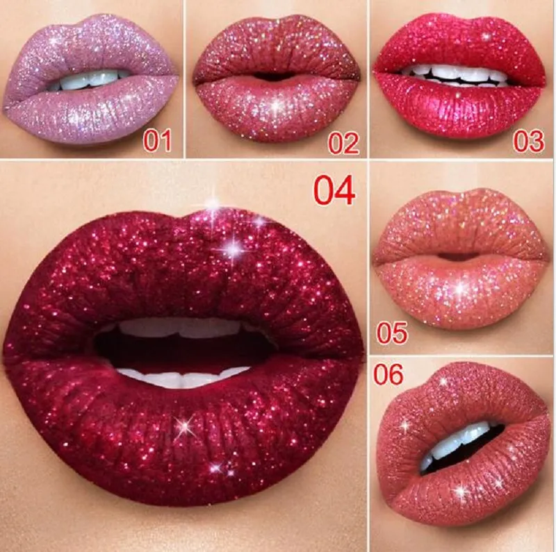 2020 Cmaadu Glitter Flip Lip Gloss Velvet Matte Lip Tint 6 Colors Waterproof Long Lasting Diamond Flash Shimmer Liquid Lipstick